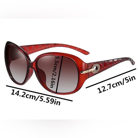 NWOT oversized white sunglasses with purple gradient lenses, silver accent. - Picture 7 of 7